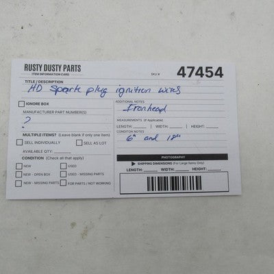 Pair of Harley Davidson Genuine 6" & 18" Spark Plug Ignition Wires Iro