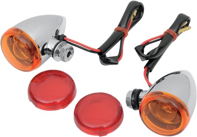 Drag Specialties Mini Deuce Marker Lights Amber/Red Lens 2040-0531