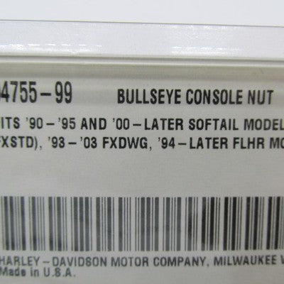Harley-Davidson Genuine NOS Chrome Bullseye Console Nut 94755-99
