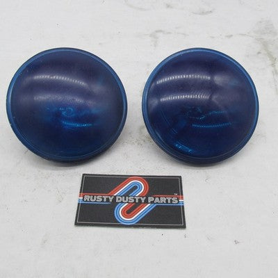 Pair of Wagner VTG 4-1/2" PAR36 Sealed Beam Police Spot Lamps Blue 12V