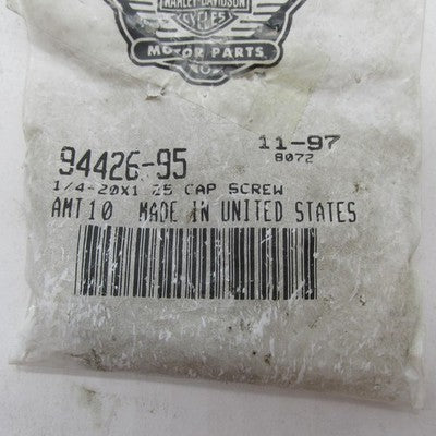 Lot of 5 Harley OEM NOS 1/4-20 x 1.25 Chrome Button Head Screws 94426-