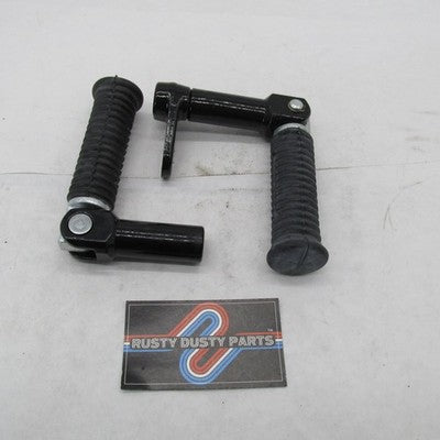 Pair of Harley Davidson OEM Black Rear Passenger Folding Footpegs Kit