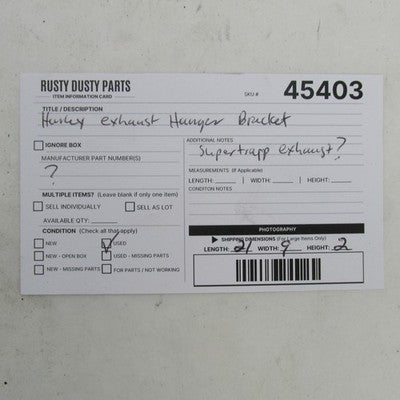 Harley-Davidson Unknown Black Exhaust Muffler Support Bracket [SuperTr