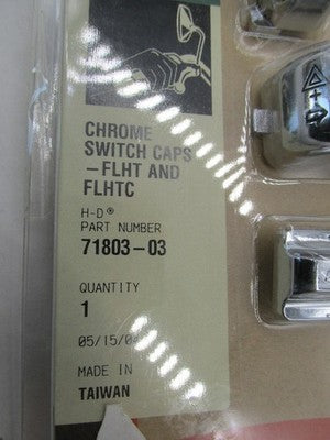 Harley-Davidson Genuine Chrome Handlebar Switch Caps 71803-03 Missing