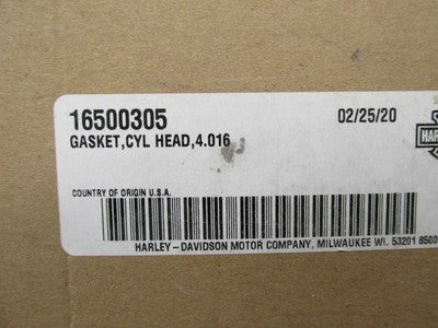 Harley-Davidson Genuine OEM NOS 4.016" Cylinder Head Gasket 16500305