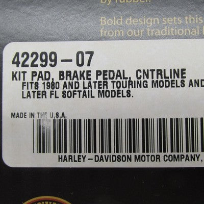 Harley-Davidson OEM NOS Touring Softail Centerline Brake Pedal Pad 422