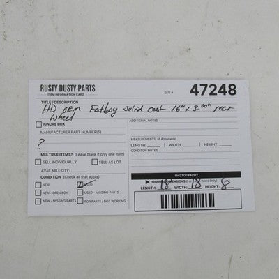 Harley OEM 00-06 Softail Fat Boy 16x3 Solid Disc Cast Rear Wheel 41091