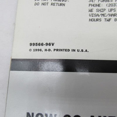Harley Davidson 1996 Genuine Motor Accessories & Parts Catalog 99566-9
