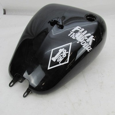 Harley Davidson Side Fill Gas Fuel Tank Softail Black "F** The Police"