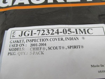 Lot of 5 James Indian 2001-04 Inspection Cover Gaskets JGI-72324-05-IM