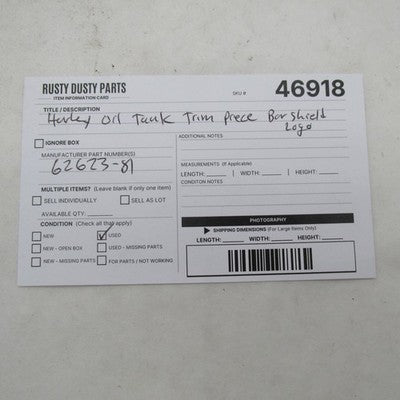 Harley Davidson OEM Oil Tank Trim Edging Kit FX FL-FLH 62623-81