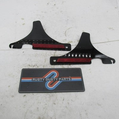 Pair Harley OEM Gloss Black Sissy Bar Side Plate Kit 84-95 FXSTC FXSTS