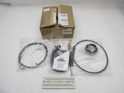 LA Choppers NOS 12-14" Handlebar Cable Kit Black 0662-0850 LA-8156KT2-