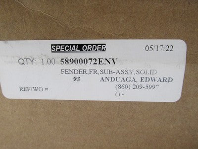 Harley-Davidson Genuine OEM NOS Front Fender, River Rock Gray Denim 58