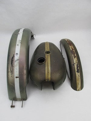 Triumph T120 Genuine OEM Tin Set Front & Rear Fenders Gas Tank Origina
