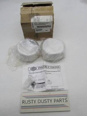 Harley Genuine NOS Satin Chrome Screamin Eagle Cannon Muffler End Caps