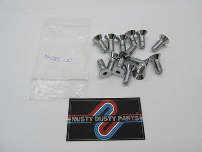 Lot of 14 Harley Genuine NOS Chrome 3/8"-16 x 1" CTSK Flat Head Screws