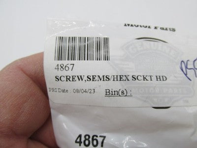 LOT of 4 Harley-Davidson OEM NOS Hex Socket Head SEMS Screws 4867