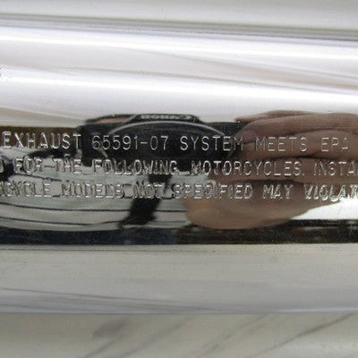 Harley OEM Chrome Right Side Single Slip On Exhaust Muffler Touring 65
