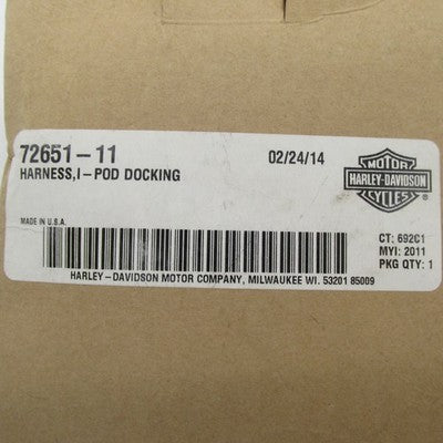 Harley-Davidson Genuine NOS 11-13 Touring iPod Docking Wiring Harness