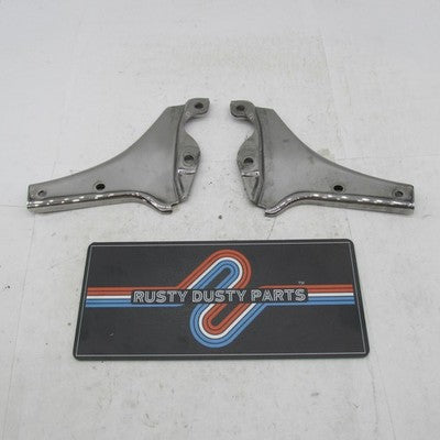 Pair of Motorcycle Aftermarket Chrome Sissy Bar Side Plate L/R Mounts