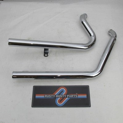 Set of '86-'06 HD Softail 1 5/8" - 3' Aftermarket Exhaust Blunt Cut Dr