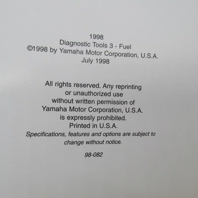 Lot of 3 Yamaha 1998 Diagnostic Tools Service Manuals Books Workbooks
