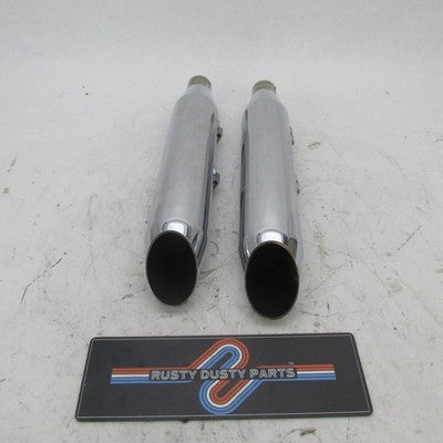 Pair of Harley Davidson OEM Sportster Slip-On Exhaust Mufflers Chrome