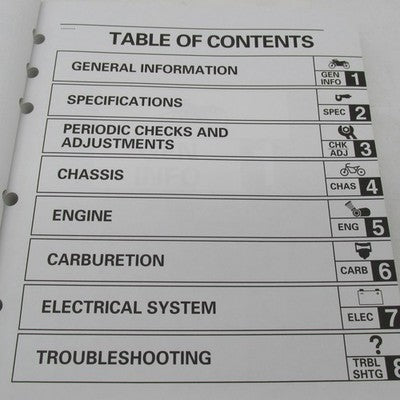 Yamaha 1999 OEM Road Star XV16AL/ALC/ATL/ATLC Service Manual LIT-11616