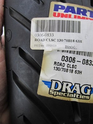 Michelin NOS Drag Specialty Tire Rear 130/70B18 Road Classic 0306-0833