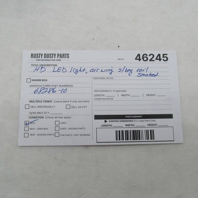 Harley-Davidson OEM NOS Air Wing Saddlebag LED Light Rail Kit Smoked 6