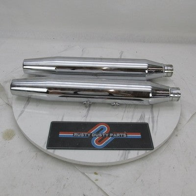 Harley Davidson OEM Pair of Chrome Tapered Exhaust Mufflers 65357-07