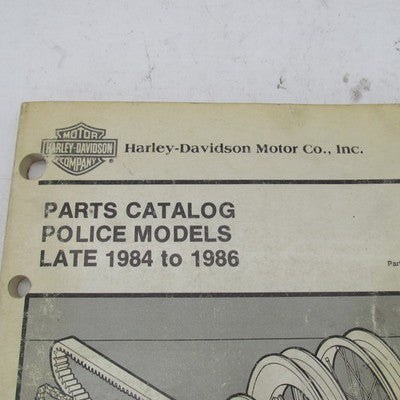 Harley Davidson Genuine Late 1984-1986 Police Models Parts Catalog 994