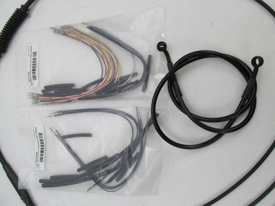 Burly NOS Harley 04-06 XL 12" Jail Bar Cable Kit, Black Vinyl 0610-191