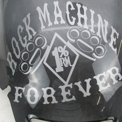Harley Davidson OEM Low Rider Smoked Windshield "ROCK MACHINE FOREVER"