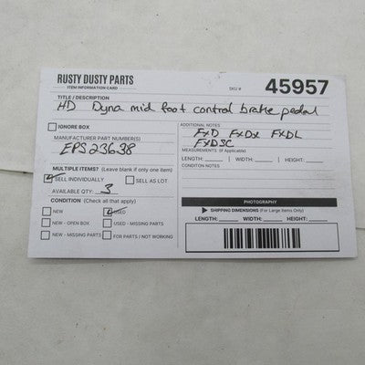 Harley Davidson OEM Mid Foot Control Brake Pedal FXD FXDX FXDL FXDSC E