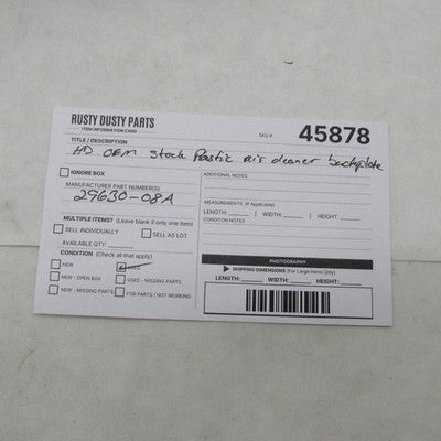 Harley Davidson OEM 08-13 Touring Air Cleaner Backing Plate 29630-08A