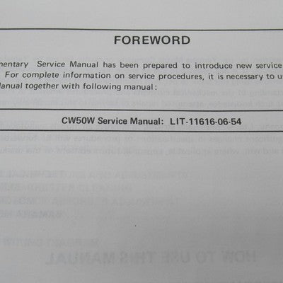 Yamaha OEM CW50 (W-A) Service Shop Repair Manual LIT-11616-CW-50 LIT-1