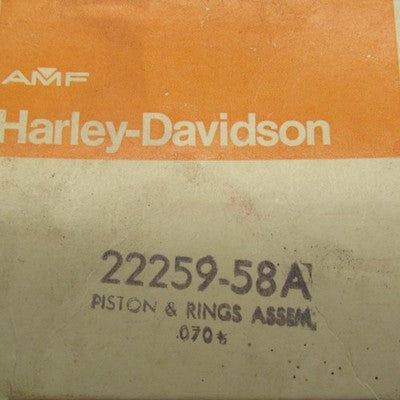 Harley Davidson Genuine NOS Piston Ring Kit .070 Oversize 22259-58A