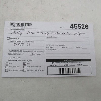 Harley-Davidson OEM NOS Brake Caliper Outer Tube Fitting 45518-73