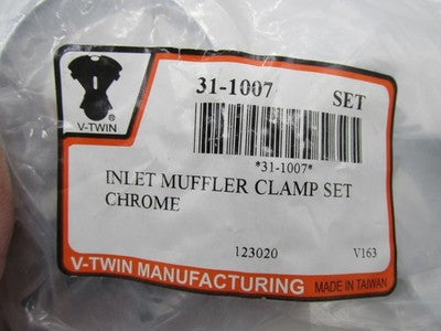 V-Twin NOS Harley 1-7/8" Inlet Muffler End Clamp Set, Chrome 31-1007 |