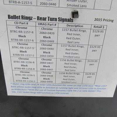 Custom Dynamics Bullet Ringz Motorcycle LED Dealer Retail Light Displa