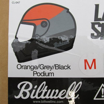 Biltwell NIB Lane Splitter MEDIUM Podium ORG/GRY/BLK 1004-550-103 | 01