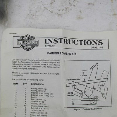 Harley Davidson Genuine NOS FLT FLHT Tour Glide Lower Fairings Guards