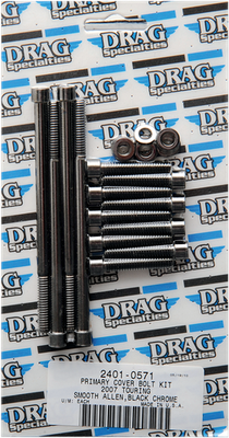 Drag Specialties Primary Cover Socket-Head Bolt Set Black Smooth 2401-