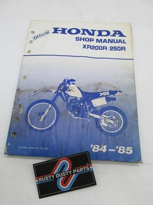 Honda Official Factory 1984-1985 XR200R 250R Shop Service Manual Book