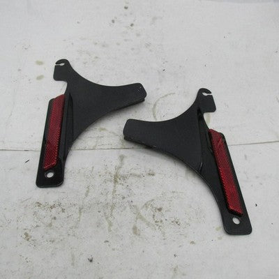 Pair Harley OEM Gloss Black Sissy Bar Side Plate Kit 84-95 FXSTC FXSTS