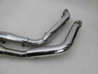 Set of Harley-Davidson Chrome EVO Drag Exhaust Pipes with Baffles