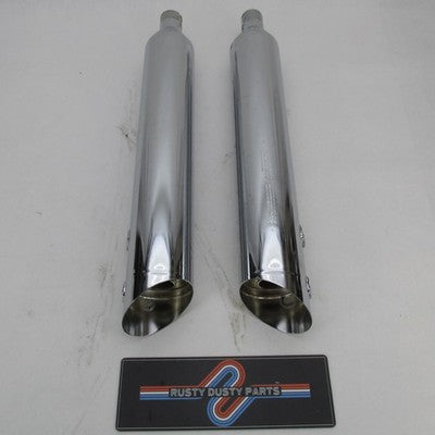 Pair of Harley Davidson Genuine Stock Chrome Freewheeler Mufflers 6490