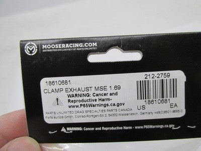 Moose Racing NOS 18610681 Stainless Steel 1.69"-1.87" Exhaust Clamp 21
